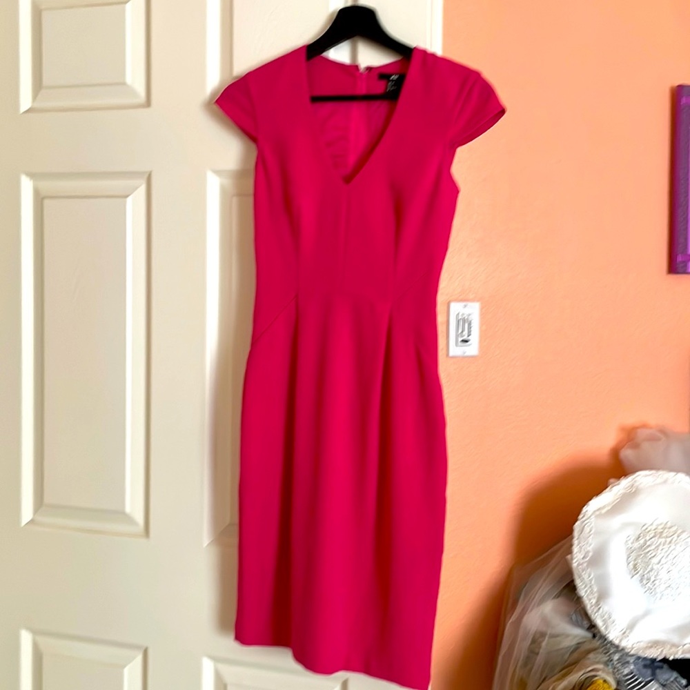 H&M midi fitted dress with cap sleeves